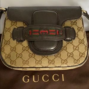Gucci Canvas Logo Crossbody Bag
